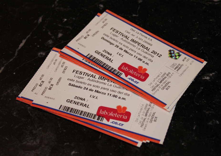 2012 Festival Imperial Entradas Tickets