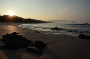 beach sunset in costa rica