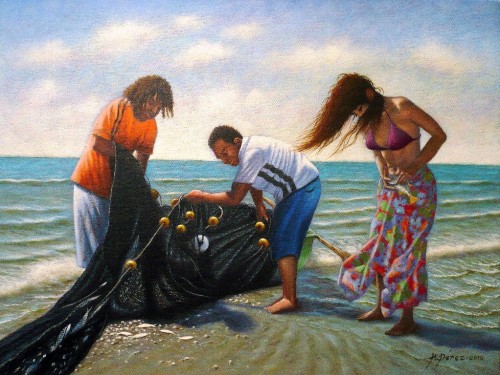 Turista y dos pescadores Turista y dos pescadores