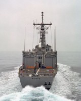 The view from abaft: USS Rentz. Source: Wikimedia Commons.