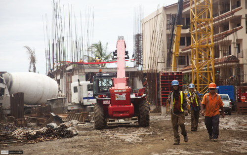 Construction is moving faster than anticipated as we walk through the construction site.