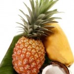 Pineapple, papaya, coconut