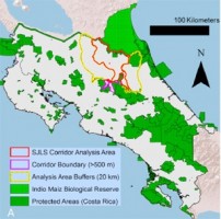 Protected areas in Costa Rica, image from ME Fagan