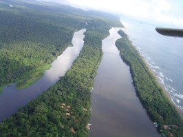Flying in to Tortuguero, Costa Rica