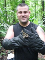 Gary handling an eyelash viper at Portasol