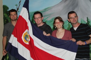 Youth of Costa Rica with national flag