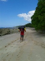 Beach cleanup at Santa Teresa, Costa Rica