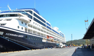 Azamara Quest docked at the Puerto Caldera, in Puntarenas
