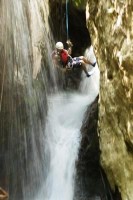 Hacienda Guachipelin waterfall rappelling in Costa Rica