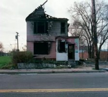 A typical abandoned home in Detroit
