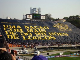 A massive Corinthians club flag,. Wikimedia Commons