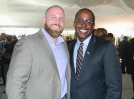 Andrew Stark (left), owner of The Costa Rica Star meets U.S. Ambassador Haney
