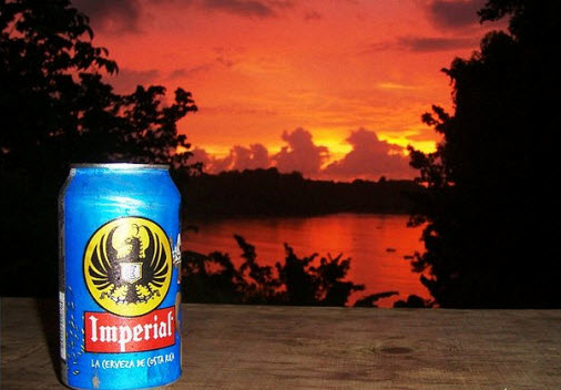 imperial costa rica beer can sunset