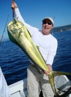 Playa Nicuesa guest catches a large Mahi Mahi (Dorado)