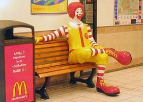 Ronald McDonald sits in the Netherlands. Source: Wikimedia Commons