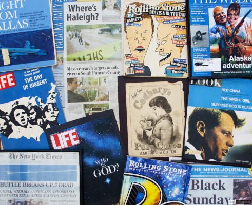 History through print, a small sample of Nelson's massive collection.