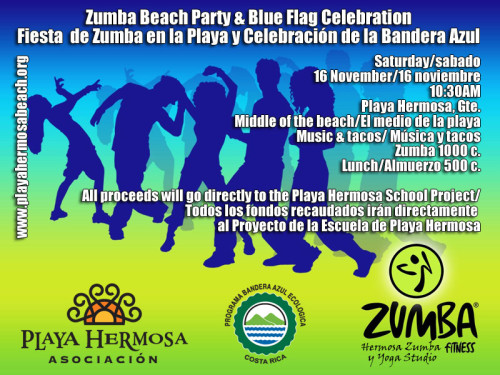 FIESTA DE ZUMBA EN LA PLAYA Y CELEBRACION DE LA BANDERA AZUL!