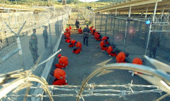 Photo of prisoners at Guantanamo Bay