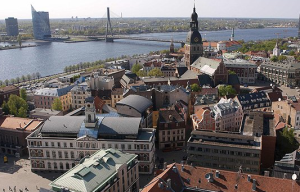 Skyline of the Latvian capital Riga