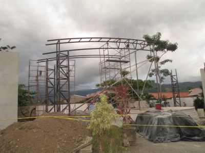 Jaco Beach amphitheater under construction, photo by Tim Callahan