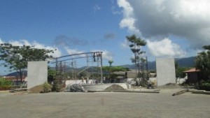 Jaco Beach amphitheater under construction.