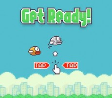 Flappy Bird mobile screen.