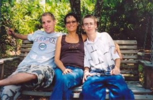 The late Jeni Nelson with her sons.